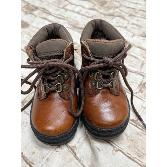 Timberland Toddler Waterproof Brown Lace Up ClassIc Leather Boots Size 5.5 - Picture 1 of 6